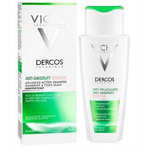 Vichy Dercos Anti-Dadruff Sensitive Advanced Action Shampoo ochranný šampon pro citlivou pokožku hlavy 200 ml