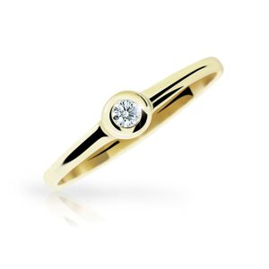 Zlatý prsten DF 1286 ze žlutého zlata, s briliantem