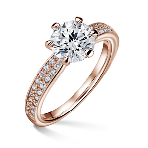 Florence Side Stones | Zásnubní prsten se středovým kamenem 1.310ct, růžové zlato, s diamanty 53
