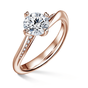 Freya Side Stones | Zásnubní prsten se středovým kamenem 1.310ct, růžové zlato, s diamanty 48