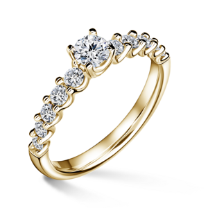 Dafné | Zásnubní prsten se středovým kamenem 0.25ct, žluté zlato, s diamanty 48