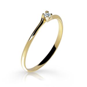 Zlatý zásnubní prsten DF 2948, žluté zlato, s briliantem